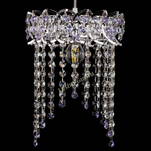 Барная люстра Астра №1 оптикон Фиолетовая в Сочи Гусь Хрустальный