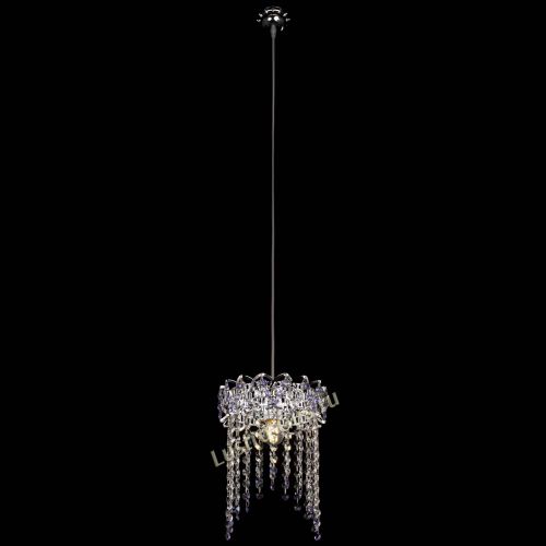 Барная люстра Астра №1 оптикон Фиолетовая в Сочи Гусь Хрустальный