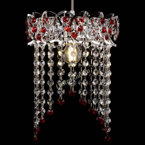 Барная люстра Астра №1 оптикон Красная в Сочи Гусь Хрустальный