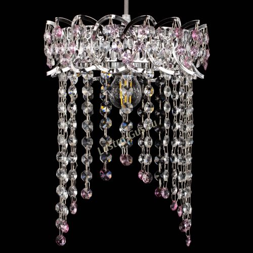 Барная люстра Астра №1 оптикон Розовая в Сочи Гусь Хрустальный