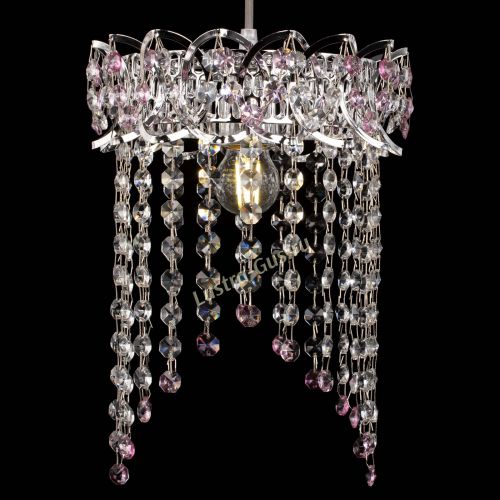 Барная люстра Астра №1 оптикон Розовая в Сочи Гусь Хрустальный