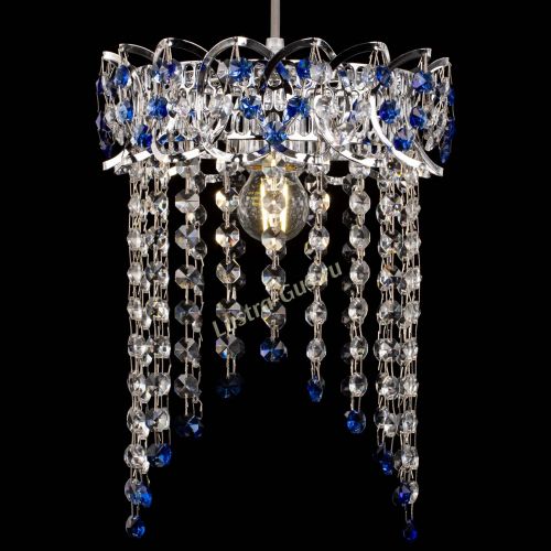 Барная люстра Астра №1 оптикон Синяя в Сочи Гусь Хрустальный