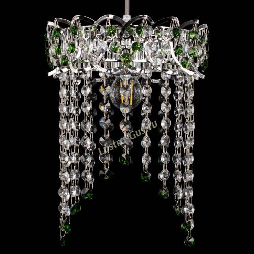 Барная люстра Астра №1 оптикон Зеленая в Сочи Гусь Хрустальный