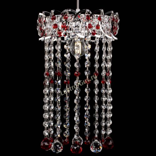 Барная люстра Астра №1 шар 30 длинная Красная в Сочи Гусь Хрустальный