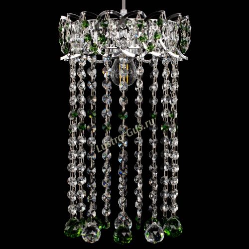 Барная люстра Астра №1 шар 30 длинная Зеленая в Сочи Гусь Хрустальный