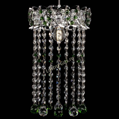 Барная люстра Астра №1 шар 30 длинная Зеленая в Сочи Гусь Хрустальный