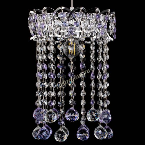 Барная люстра Астра №1 шар 30 фиолетовая в Сочи Гусь Хрустальный