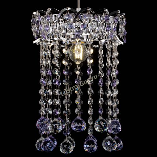 Барная люстра Астра №1 шар 30 фиолетовая в Сочи Гусь Хрустальный