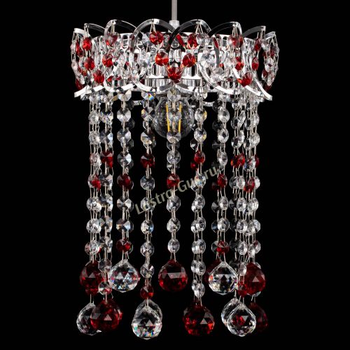 Барная люстра Астра №1 шар 30 красная в Сочи Гусь Хрустальный