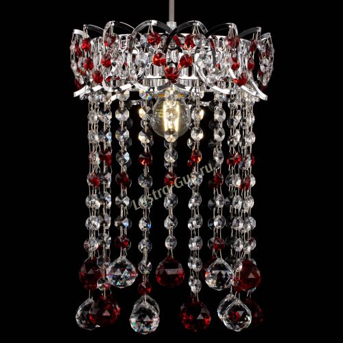 Барная люстра Астра №1 шар 30 красная в Сочи Гусь Хрустальный