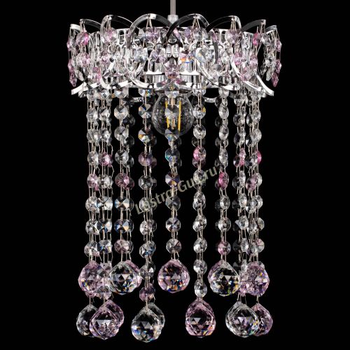 Барная люстра Астра №1 шар 30 розовая в Сочи Гусь Хрустальный