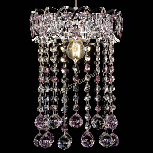 Барная люстра Астра №1 шар 30 розовая в Сочи Гусь Хрустальный