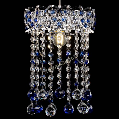 Барная люстра Астра №1 шар 30 синяя в Сочи Гусь Хрустальный