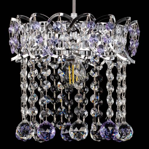 Барная люстра Астра №1 шар фиолетовая в Сочи Гусь Хрустальный