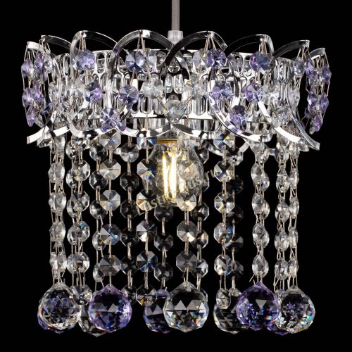 Барная люстра Астра №1 шар фиолетовая в Сочи Гусь Хрустальный