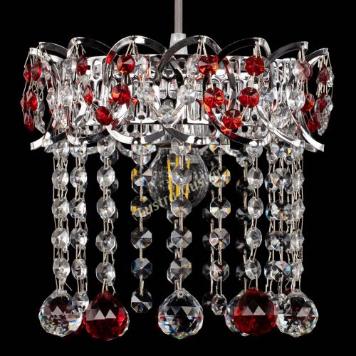 Барная люстра Астра №1 шар красная в Сочи Гусь Хрустальный