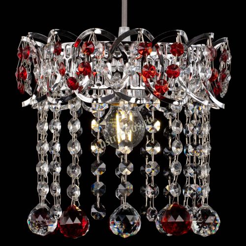 Барная люстра Астра №1 шар красная в Сочи Гусь Хрустальный