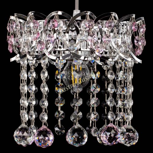 Барная люстра Астра №1 шар розовый в Сочи Гусь Хрустальный
