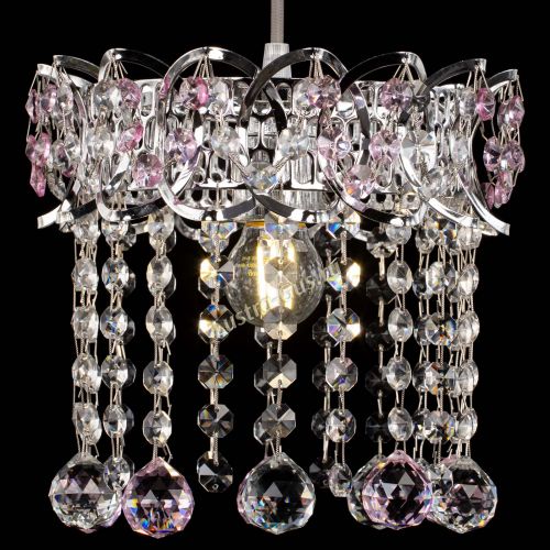 Барная люстра Астра №1 шар розовый в Сочи Гусь Хрустальный
