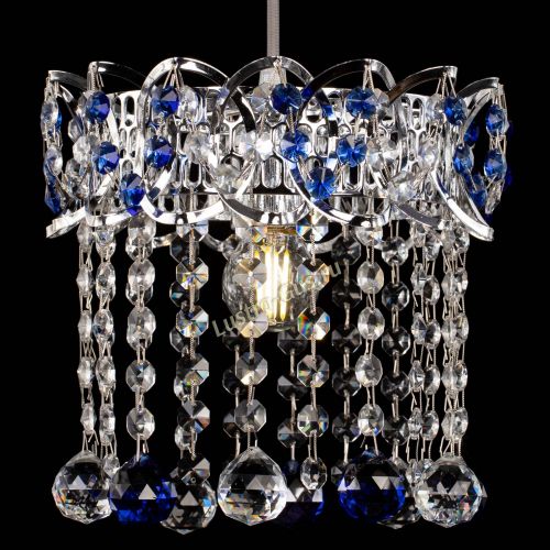 Барная люстра Астра №1 шар синяя в Сочи Гусь Хрустальный