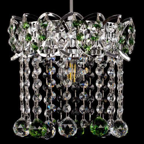 Барная люстра Астра №1 шар зеленая в Сочи Гусь Хрустальный