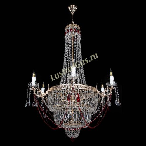 Люстра Елизавета Венеция красная в Сочи Гусь Хрустальный