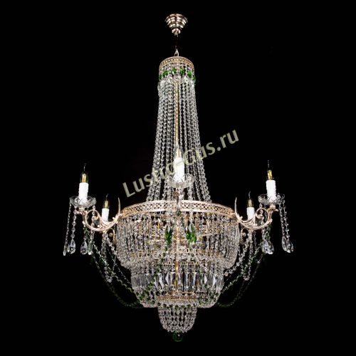 Люстра Елизавета Венеция зеленая в Сочи Гусь Хрустальный