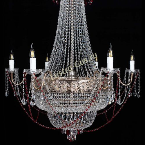 Люстра Елизавета Восток красная в Сочи Гусь Хрустальный