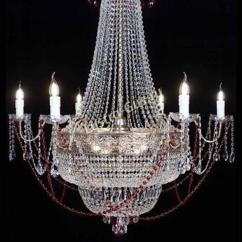 Люстра Елизавета Восток красная в Сочи Гусь Хрустальный