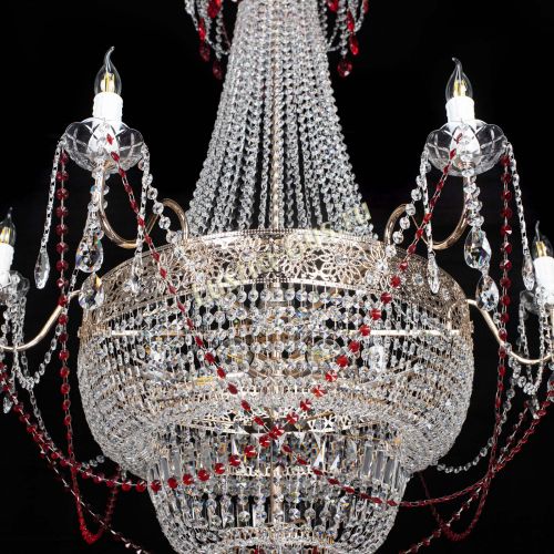 Люстра Елизавета Восток красная в Сочи Гусь Хрустальный