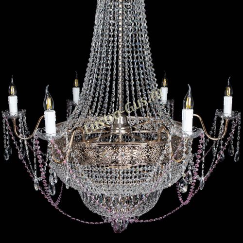 Люстра Елизавета Восток розовая в Сочи Гусь Хрустальный