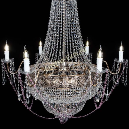 Люстра Елизавета Восток розовая в Сочи Гусь Хрустальный