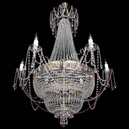 Люстра Елизавета Восток розовая в Сочи Гусь Хрустальный