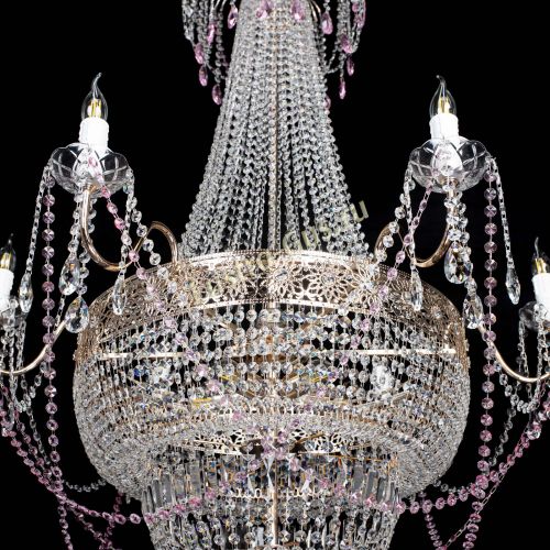 Люстра Елизавета Восток розовая в Сочи Гусь Хрустальный