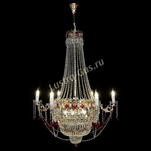 Люстра Елизавета красная в Сочи Гусь Хрустальный