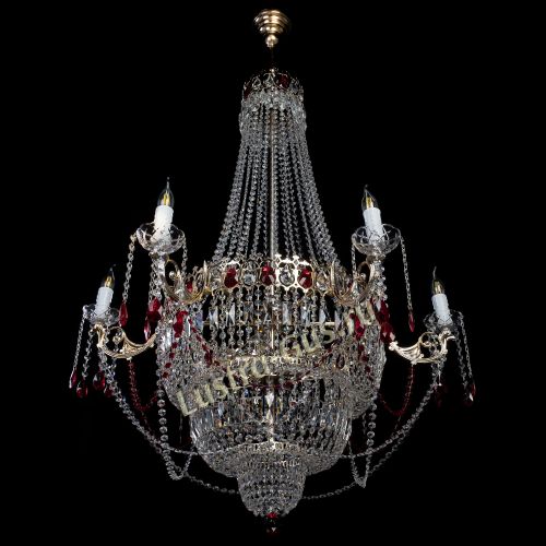 Люстра Елизавета красная в Сочи Гусь Хрустальный