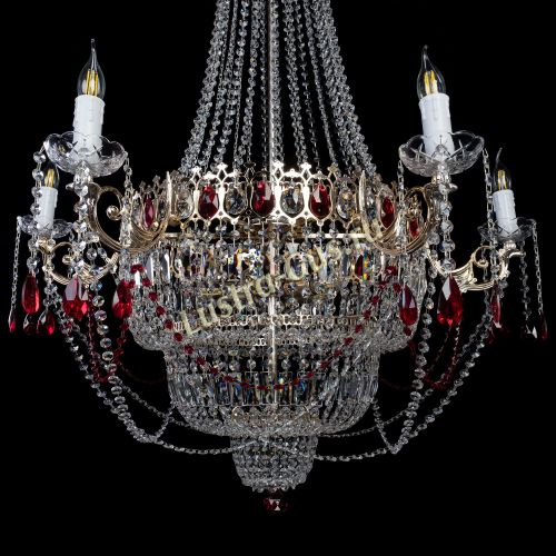 Люстра Елизавета красная в Сочи Гусь Хрустальный