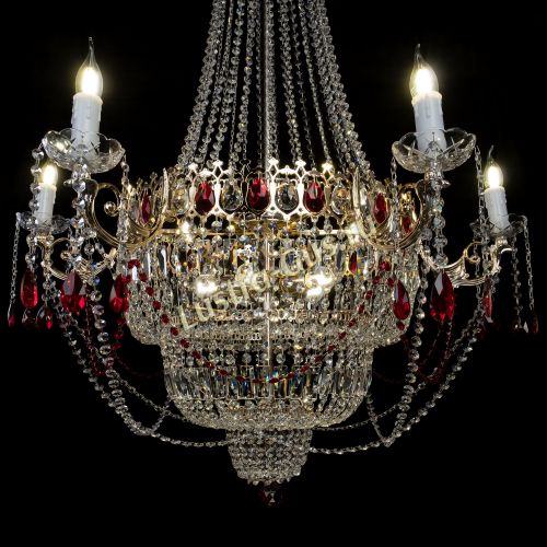 Люстра Елизавета красная в Сочи Гусь Хрустальный