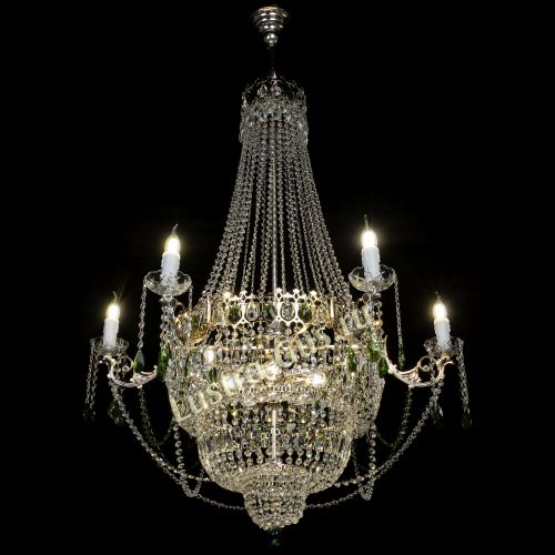 Люстра Елизавета зеленая в Сочи Гусь Хрустальный