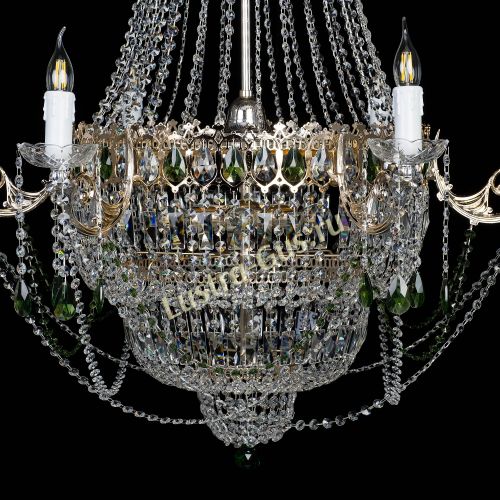 Люстра Елизавета зеленая в Сочи Гусь Хрустальный