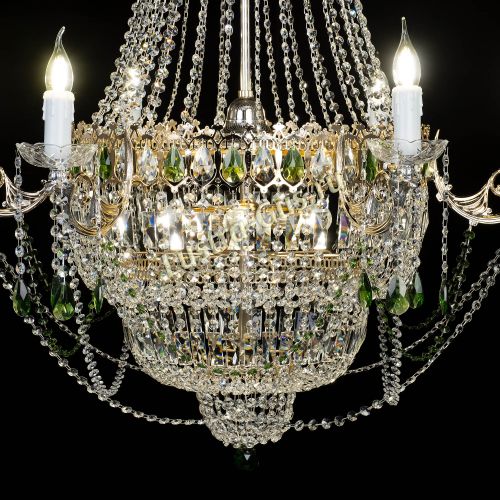 Люстра Елизавета зеленая в Сочи Гусь Хрустальный