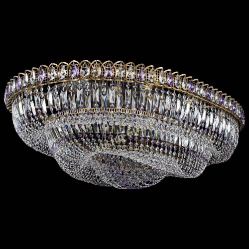 Люстра Кольцо Овал №17 под бронзу фиолетовая в Сочи Гусь Хрустальный