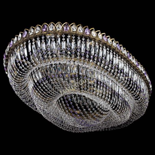 Люстра Кольцо Овал №17 под бронзу фиолетовая в Сочи Гусь Хрустальный