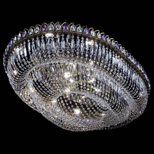 Люстра Кольцо Овал №17 под бронзу фиолетовая в Сочи Гусь Хрустальный