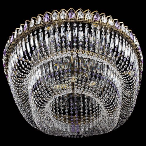 Люстра Кольцо Овал №17 под бронзу фиолетовая в Сочи Гусь Хрустальный