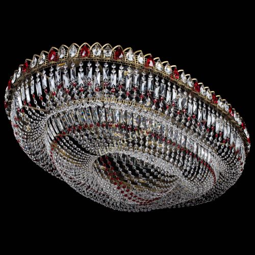 Люстра Кольцо Овал №17 под бронзу красная в Сочи Гусь Хрустальный