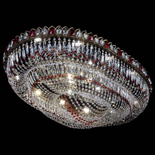 Люстра Кольцо Овал №17 под бронзу красная в Сочи Гусь Хрустальный