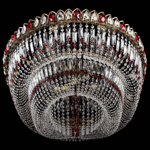 Люстра Кольцо Овал №17 под бронзу красная в Сочи Гусь Хрустальный