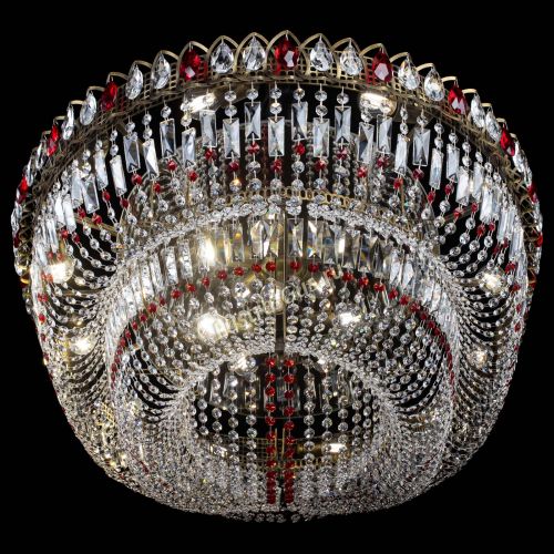 Люстра Кольцо Овал №17 под бронзу красная в Сочи Гусь Хрустальный