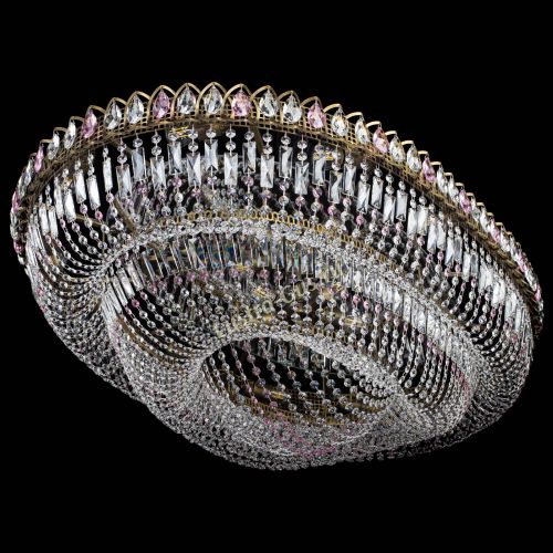 Люстра Кольцо Овал №17 под бронзу розовая в Сочи Гусь Хрустальный